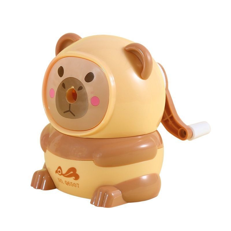 Eqiaoshou 1865 plastično oštrilo za olovke u obliku medvjedića, crtani lik, ručno pokretano