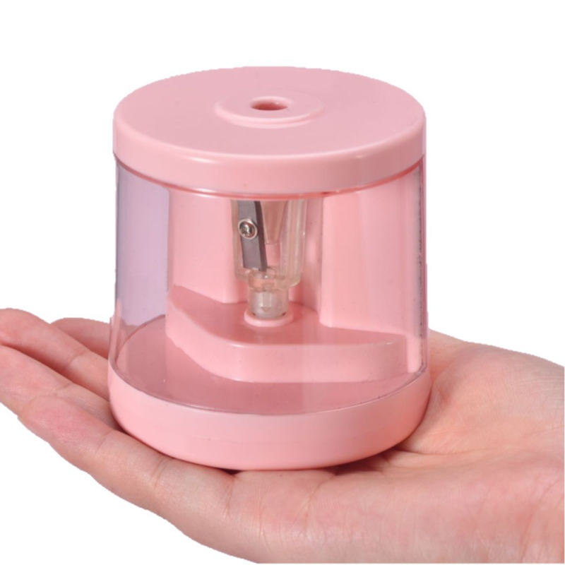 Rajzfilm-stílusú elektromos ceruzahegyező – ABS, elektromos működés, kézzel hajtható kar, ajándékhoz kész