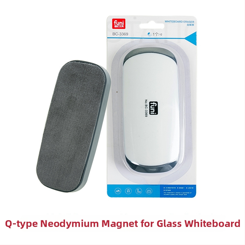 FUNI μαγνητική γόμα για γυάλινο λευκό πίνακα με φλανελ επιφάνεια, διαστάσεις 125 × 52 × 16 mm