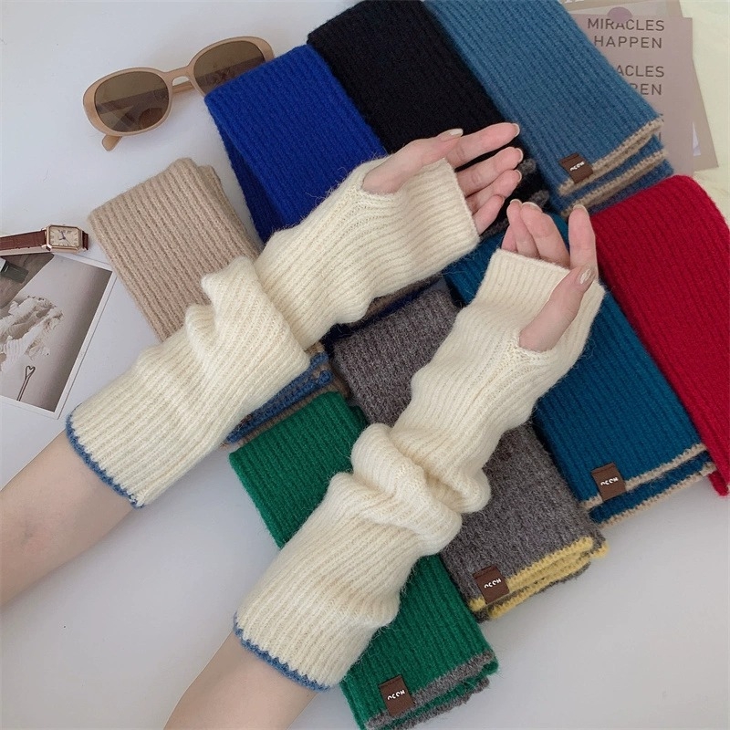 Kötött karvédők nőknek, koreai stílus, egyszínű minta, nyárra, őszre és télre alkalmas