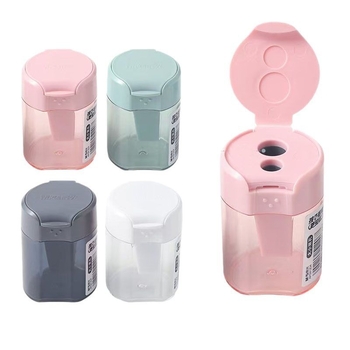 Morning Light APS912D4 ceruzahegyező forgácsdobozzal – kétlyukú, kézi, műanyag, iskolásoknak