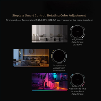 Zigbee Έξυπνος περιστροφικός διακόπτης για κουρτίνες, έλεγχος σκηνών, θερμοκρασία χρώματος και φωτεινότητας, ασύρματος