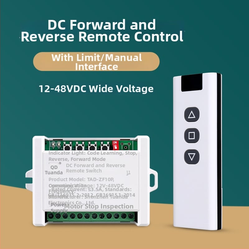 Bežični daljinski prekidač za DC motor, široki raspon napona 12–48V, naprijed i natrag, pogodan za motore, pumpe i rasvjetu