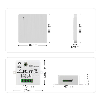 Intrerupător wireless cu telecomandă, control dual, fără cablare, panou 86, 220V