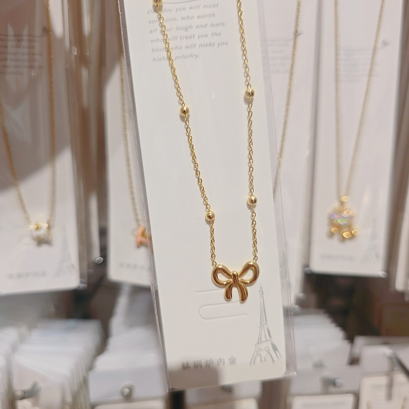 Ogrlica od titan čelika s geometrijskim privjeskom, običan lanac, elektroplatirano završetak