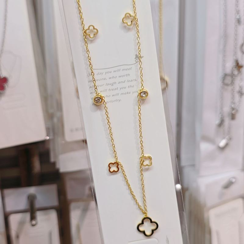 Ogrlica od titan čelika s geometrijskim privjeskom, običan lanac, elektroplatirano završetak