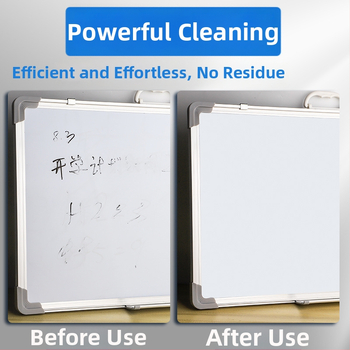 Čistiaci prostriedok na bielu tabuľu s handrou na čistenie; odstraňuje škvrny od markerov a vymazáva písomné poznámky (1 fľaša)