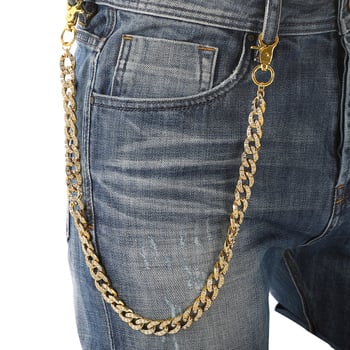 Lanac za pojas – Hip-hop lanac od plastike, kubanskog stila, unisex, duljina 60–80 cm, širina 14 mm