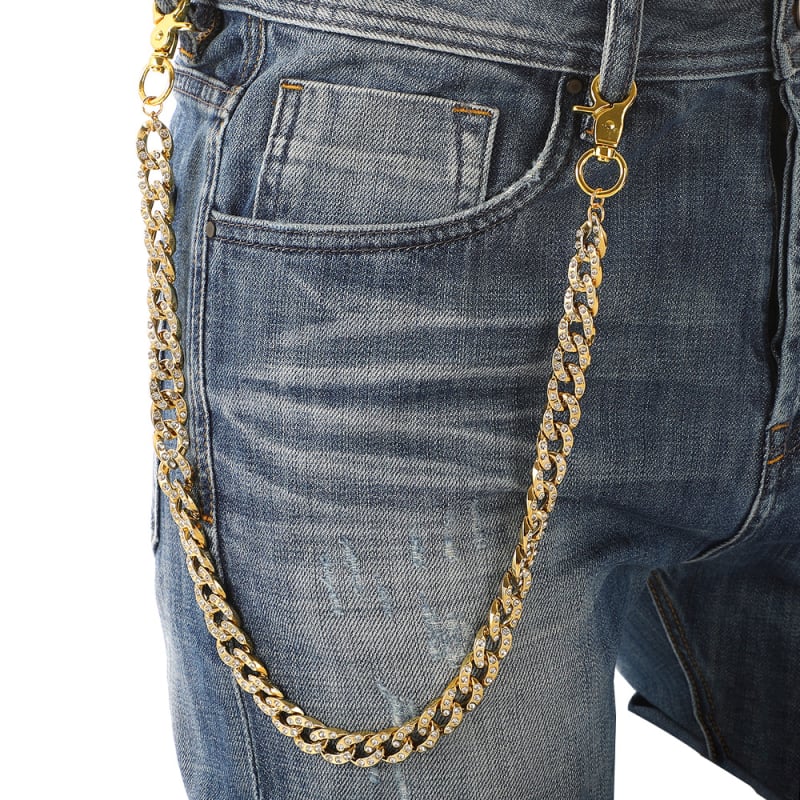 Lanac za pojas – Hip-hop lanac od plastike, kubanskog stila, unisex, duljina 60–80 cm, širina 14 mm