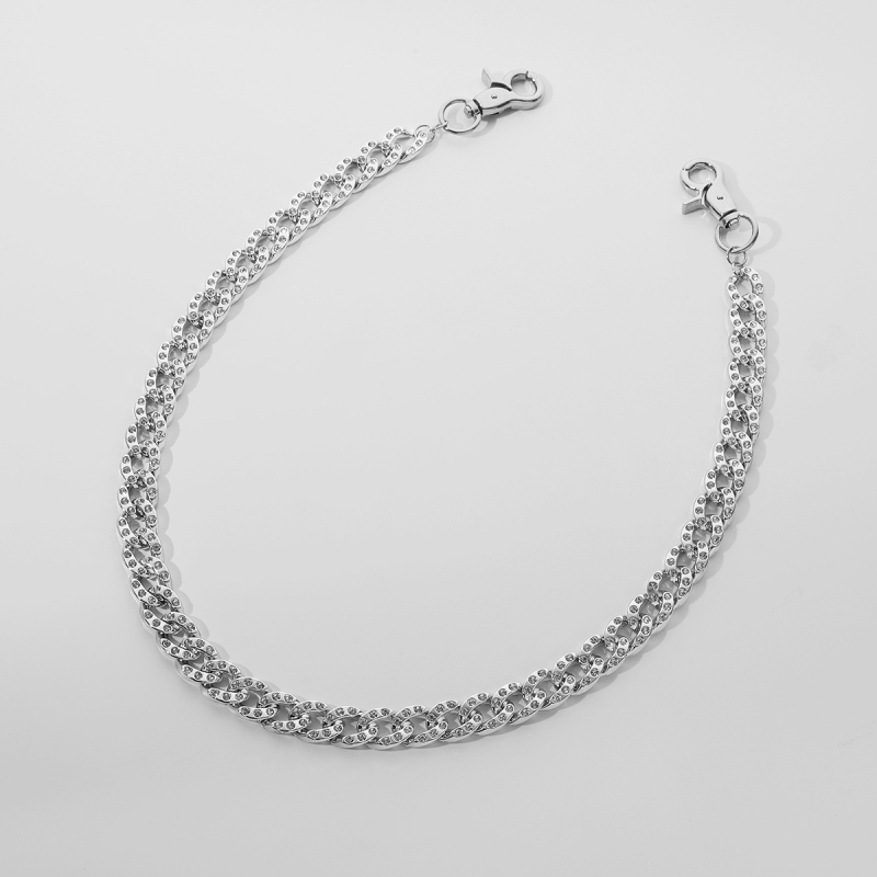 Lanac za pojas – Hip-hop lanac od plastike, kubanskog stila, unisex, duljina 60–80 cm, širina 14 mm