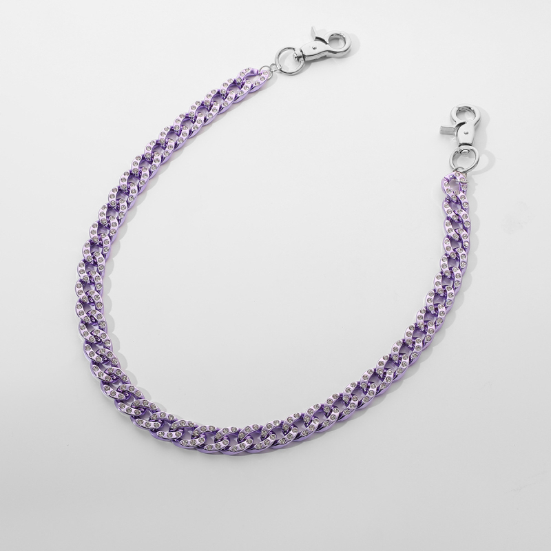 Lanac za pojas – Hip-hop lanac od plastike, kubanskog stila, unisex, duljina 60–80 cm, širina 14 mm