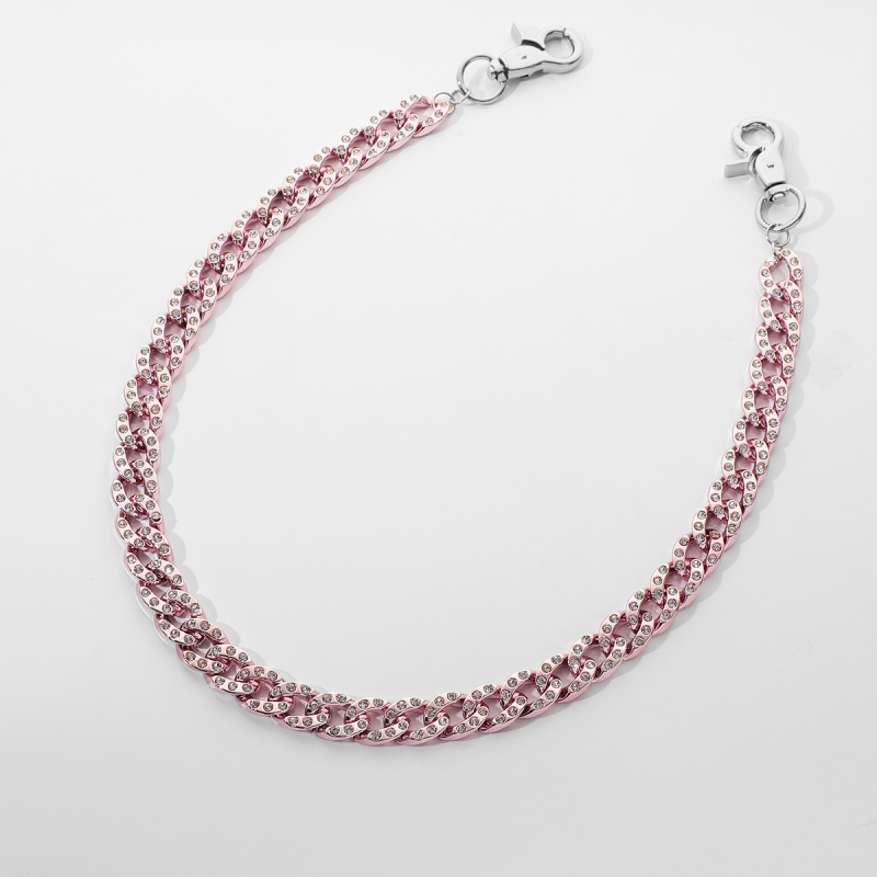 Lanac za pojas – Hip-hop lanac od plastike, kubanskog stila, unisex, duljina 60–80 cm, širina 14 mm