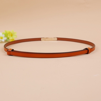 Ženski kaiš od dvostrukog goveđeg kože, kopča od prave kože, širina <2 cm, stil minimalistički, univerzalno