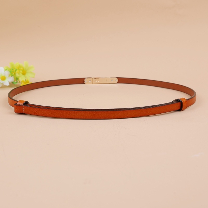 Ženski kaiš od dvostrukog goveđeg kože, kopča od prave kože, širina <2 cm, stil minimalistički, univerzalno