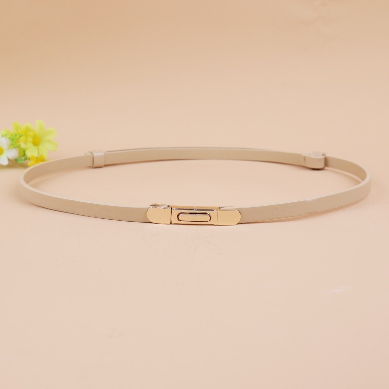 Ženski kaiš od dvostrukog goveđeg kože, kopča od prave kože, širina <2 cm, stil minimalistički, univerzalno