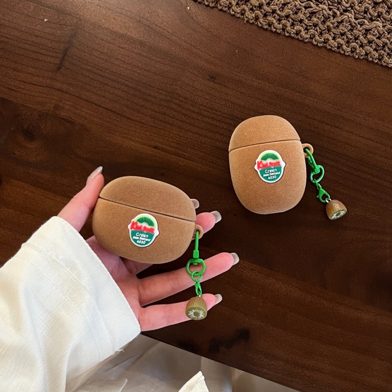 Kućište za slušalice Huawei FreeClip SE2 i Ear Clip — Kiwi motiv s plišastom teksturom, prijenosni oblik, tehnika utiska, mogućnost prilagodbe