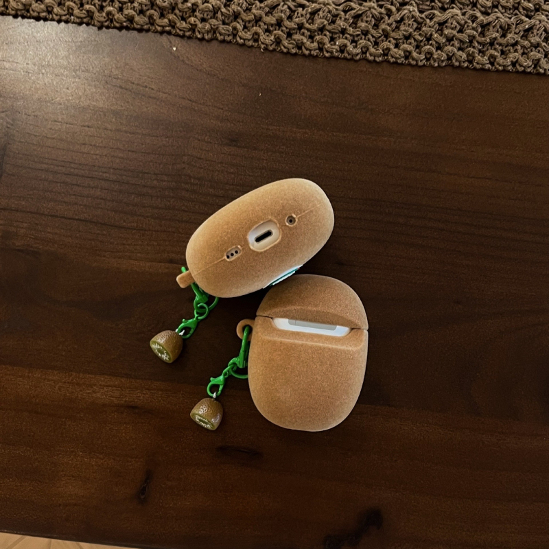 Kućište za slušalice Huawei FreeClip SE2 i Ear Clip — Kiwi motiv s plišastom teksturom, prijenosni oblik, tehnika utiska, mogućnost prilagodbe