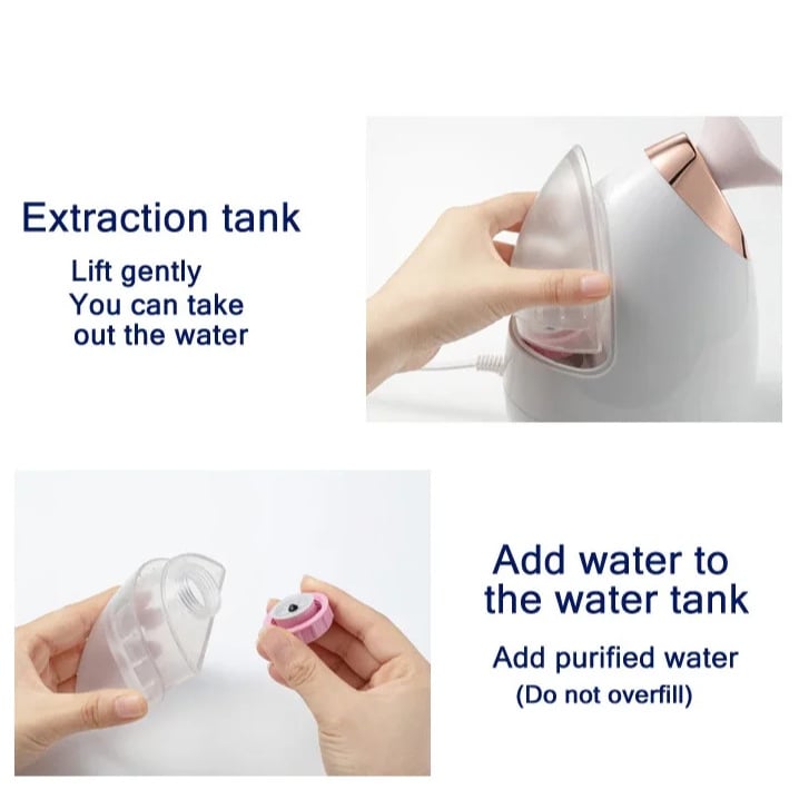 3-в-1 Нано-йонна машина за пара на лицето за домашен спа, небулайзер, горещо пръскане, горещ компрес