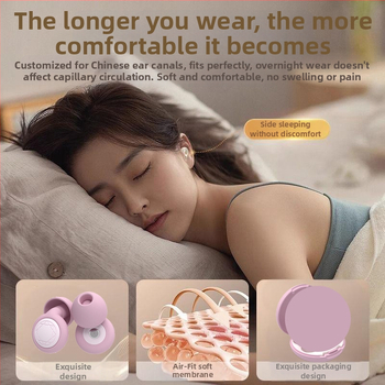 Silikónové štuple do uší na spanie, zníženie hluku 36 dB, EN352-2, nosenie v ušiach