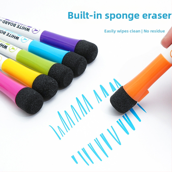 Magnetický set markerov na bielu tabuľu, s štetcom, na báze vody, vymazateľný, šírka čiary 2.0 mm