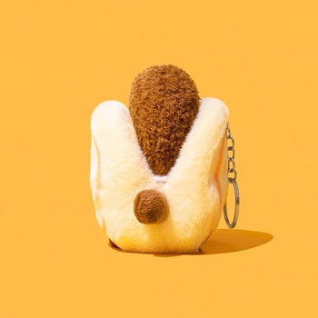 Kućište za AirPods 4. generacije – plišni silikon, izdignuti karikaturni dizajn s mesnim bunom