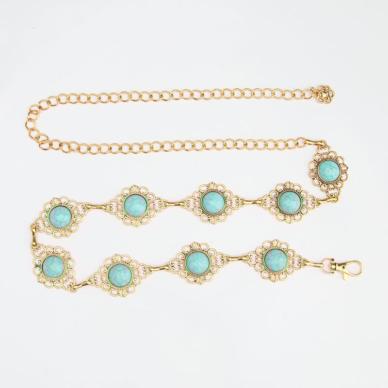 Kovinski kaiš za struk, duljina 105 cm, dizajn s jednim petljom, svestran stil za žene, proljeće 2025