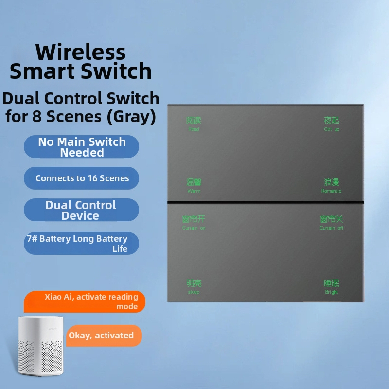 Inteligentný bezdrôtový spínač s Bluetooth Mesh, pripojený k aplikácii Mijia, dvojité ovládanie, bez kabeláže