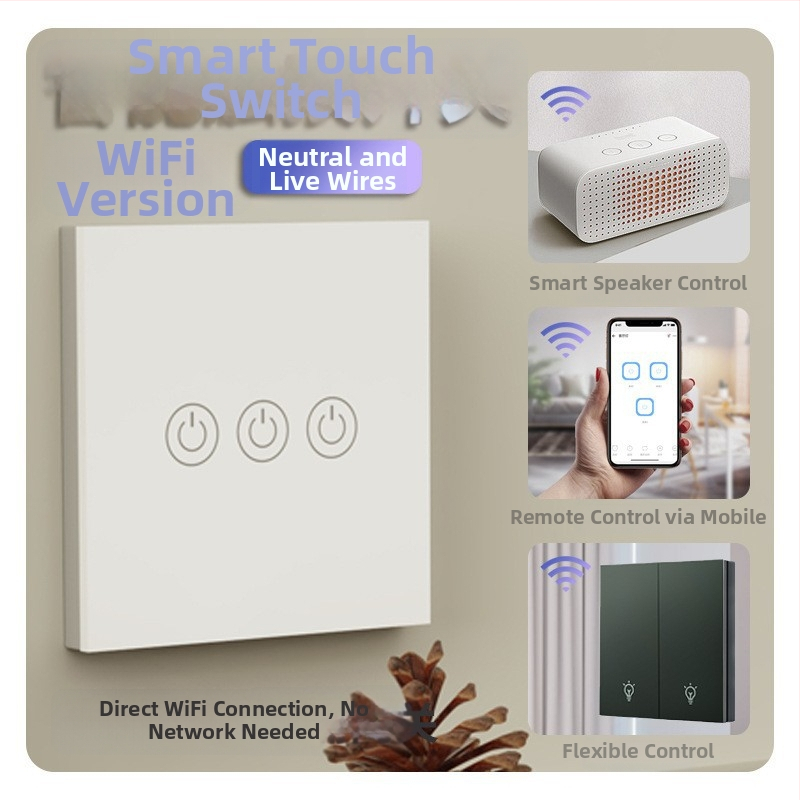 Έξυπνος διακόπτης τοίχου σε πάνελ με οθόνη αφής, WiFi, απομακρυσμένο έλεγχο και φωνητικό έλεγχο
