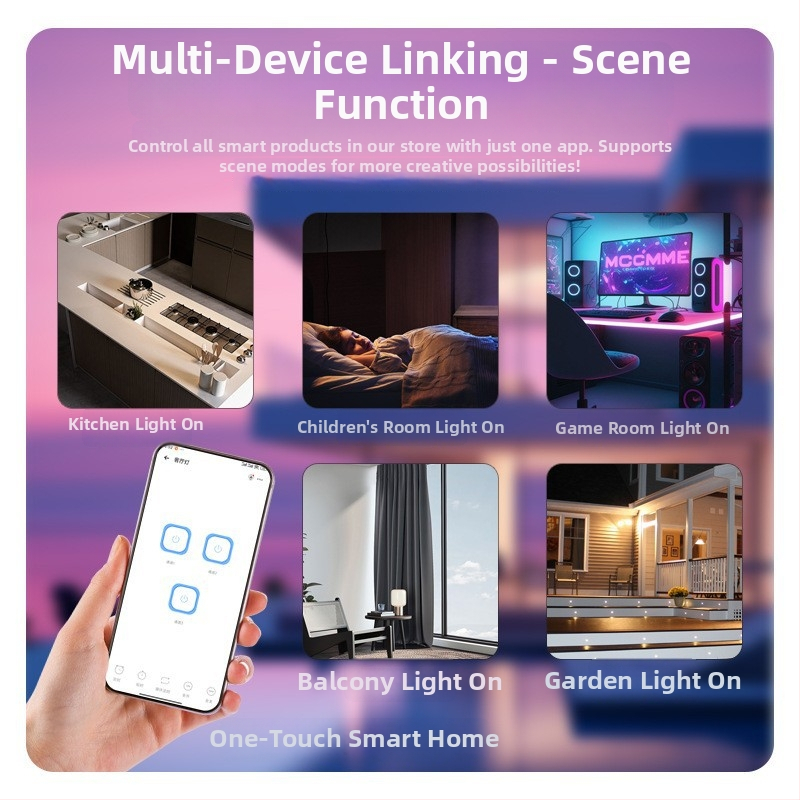 Έξυπνος διακόπτης τοίχου σε πάνελ με οθόνη αφής, WiFi, απομακρυσμένο έλεγχο και φωνητικό έλεγχο