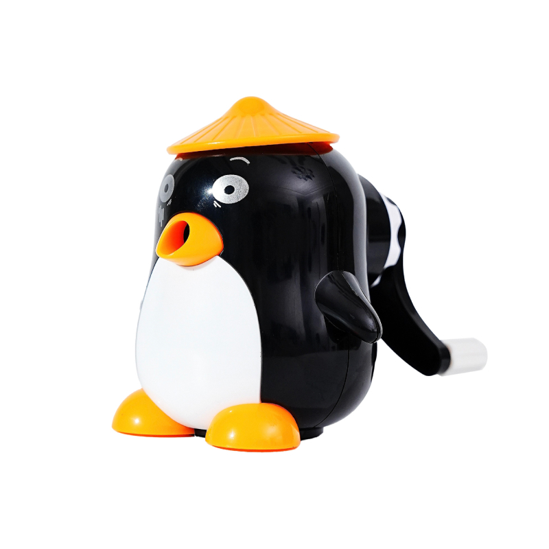 Pingvin formájú kézi ceruzavágó, modell 626, műanyag test