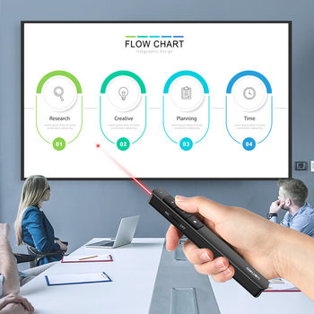 Deli bežični PPT prezenter s perom za prebacivanje stranica i laserskim pokazivačem (plastika, 2808PL)