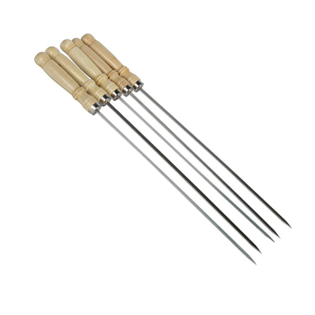 Σουβλάκια για μπάρμπεκιου από ανοξείδωτο ατσάλι με ξύλινο χειριστήριο — επαναχρησιμοποιούμενα, μάρκα Furnace, συσκευασία 2000 τεμάχια