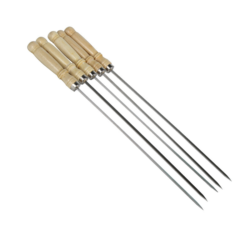 Σουβλάκια για μπάρμπεκιου από ανοξείδωτο ατσάλι με ξύλινο χειριστήριο — επαναχρησιμοποιούμενα, μάρκα Furnace, συσκευασία 2000 τεμάχια