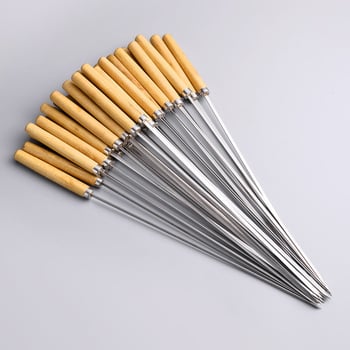 Σουβλάκια μπάρμπεκιου – επίπεδες από ανοξείδωτο χάλυβα με ξύλινο χερούλι, επαναχρησιμοποιούμενα, μάρκα Zhenshuai