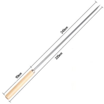 Σουβλάκια μπάρμπεκιου – επίπεδες από ανοξείδωτο χάλυβα με ξύλινο χερούλι, επαναχρησιμοποιούμενα, μάρκα Zhenshuai