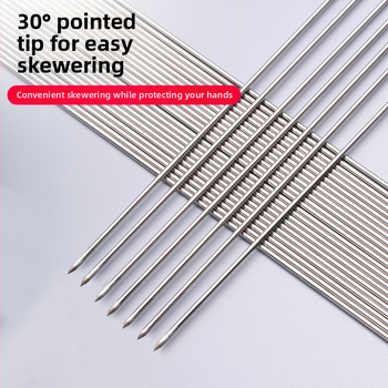 Harden 304 nerezová oceľ kruhové špízy na grilovanie – jahňacie špízy, grilovacie vidličky