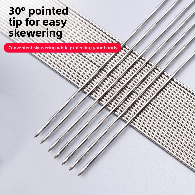 Harden 304 nerezová oceľ kruhové špízy na grilovanie – jahňacie špízy, grilovacie vidličky