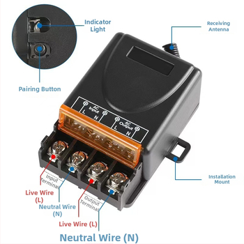 Comutator fără fir pentru pompe de apă, 85–256V AC, 30A, 3000W, tip întrerupere simplă