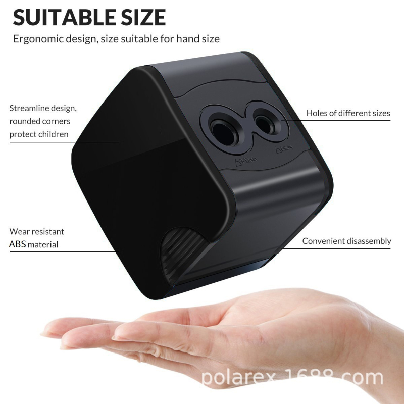 Polarex ES816 Električni oštrač olovaka, USB napajanje, automatski, plastično kućište, težina 268 g