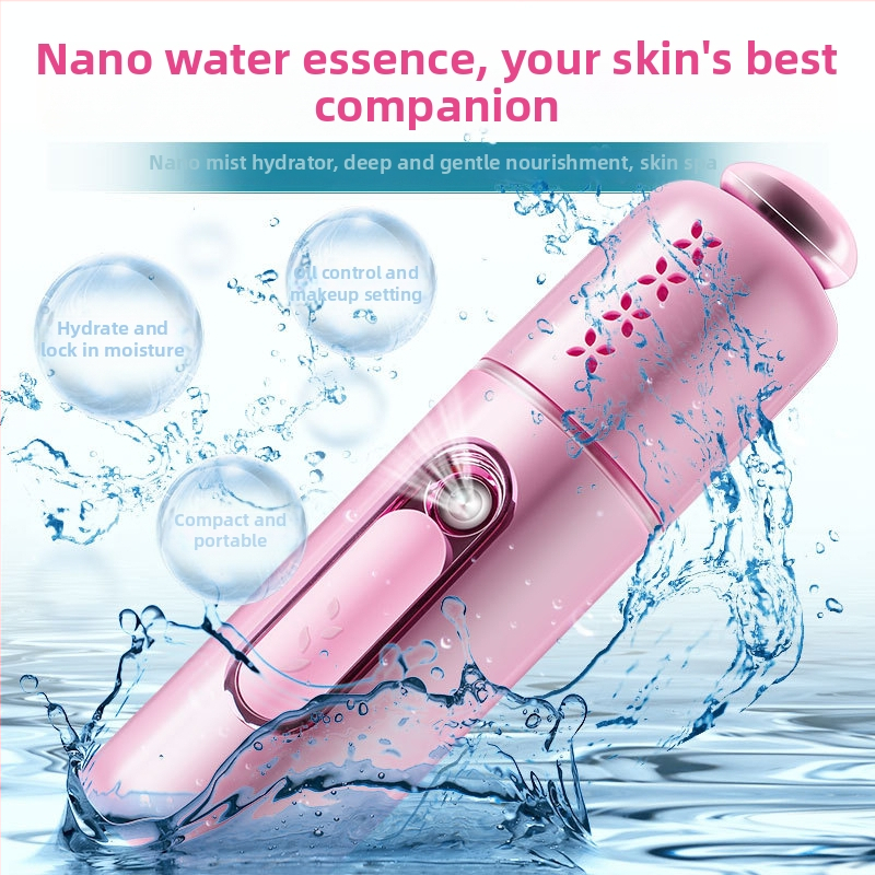 Спрей за хидратиране на лицето — ръчно портативно устройство за студен спрей, вградена батерия 1200–2000 mAh, време на работа 1–3 ч, време на мъглата до 10 сек