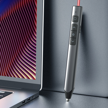 Aluminijski flip‑pen sa Type-C punjenjem, laserskim pokazivačem, elektroničkim daljinskim upravljačem i PPT multimedijom