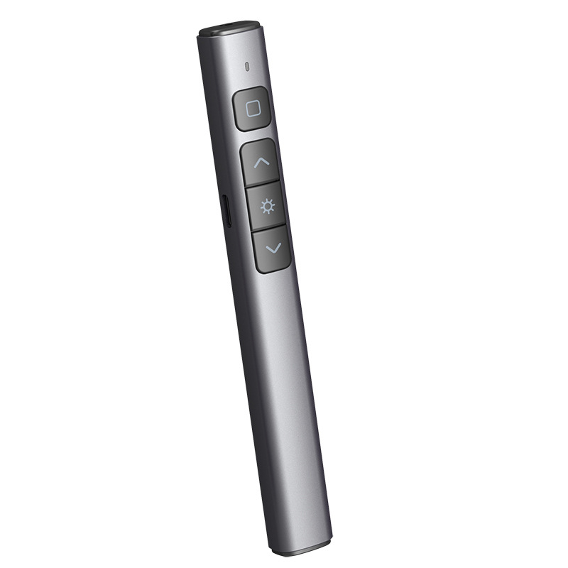Aluminijski flip‑pen sa Type-C punjenjem, laserskim pokazivačem, elektroničkim daljinskim upravljačem i PPT multimedijom
