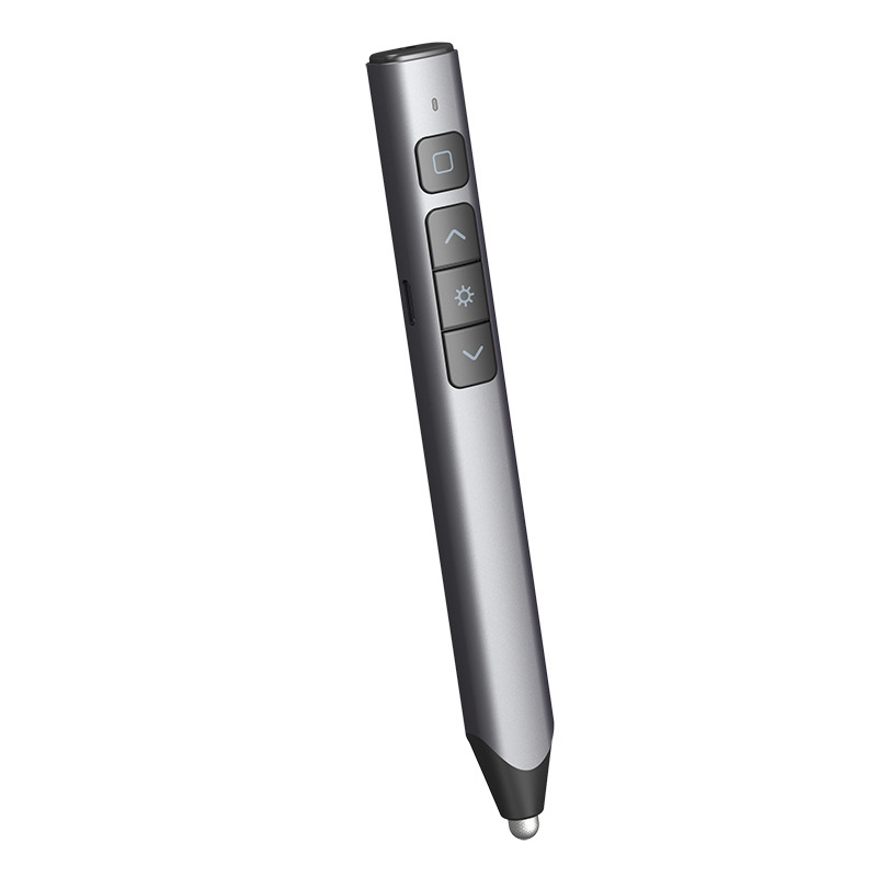 Aluminijski flip‑pen sa Type-C punjenjem, laserskim pokazivačem, elektroničkim daljinskim upravljačem i PPT multimedijom