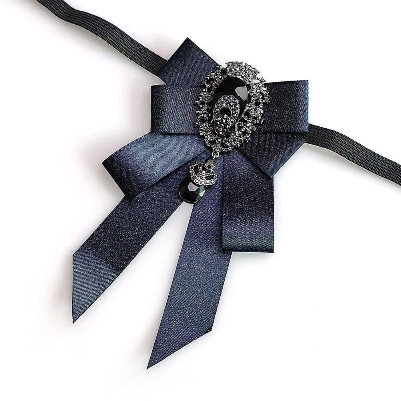 Geometrijska leptir mašna s rhinestones i perlama, unisex, ručna izrada, podesivi remen