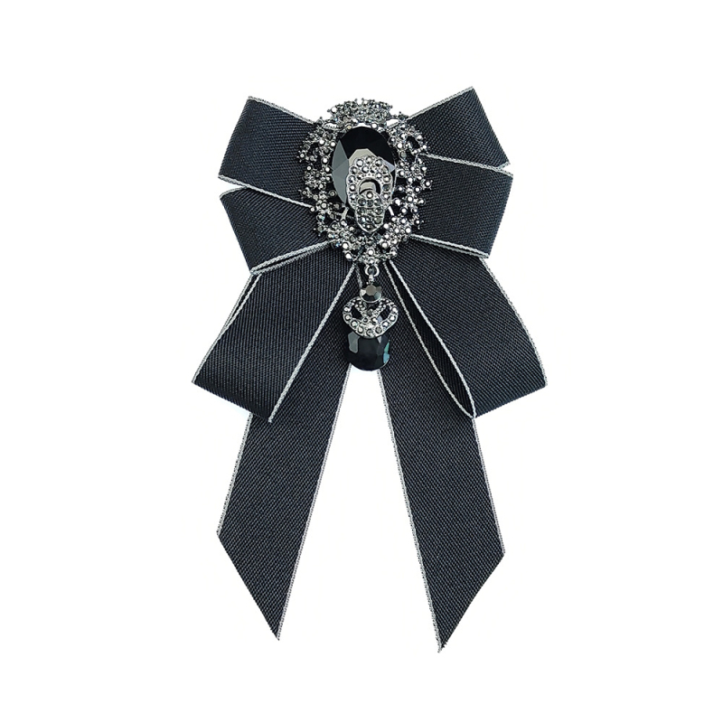 Geometrijska leptir mašna s rhinestones i perlama, unisex, ručna izrada, podesivi remen