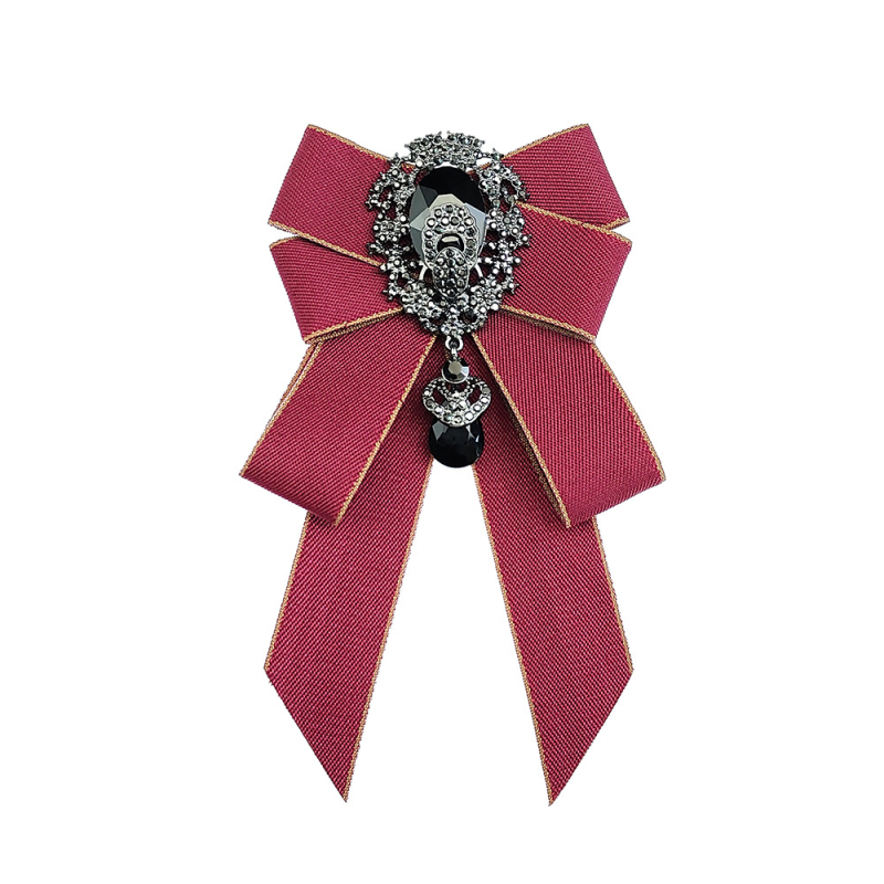 Geometrijska leptir mašna s rhinestones i perlama, unisex, ručna izrada, podesivi remen