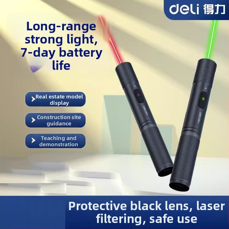 Nabíjateľný laserový ukazovateľ (rozsah 200 m, Deli)