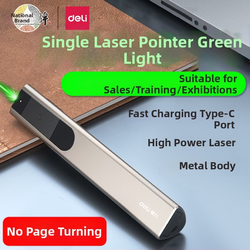 Deli PPT laserové pero s diaľkovým ovládaním pre multimediálne prezentácie, USB nabíjateľné, dosah 100 m