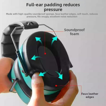 Slúchadlá na hlavu s priemyselnou úrovňou materiálu, zvuková izolácia a tlmenie hluku, výstelka zo zvukovo izolujúcej peny, vhodné do tovární
