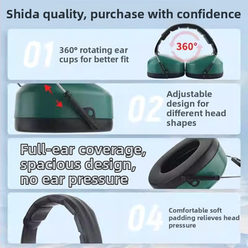 Slúchadlá na hlavu s priemyselnou úrovňou materiálu, zvuková izolácia a tlmenie hluku, výstelka zo zvukovo izolujúcej peny, vhodné do tovární